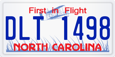 NC license plate DLT1498