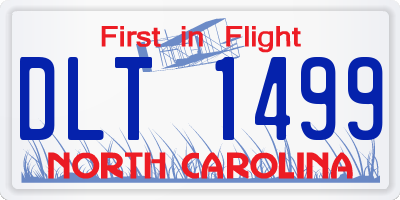 NC license plate DLT1499