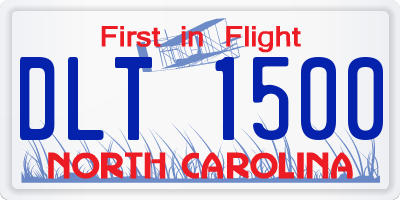 NC license plate DLT1500