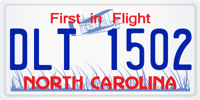 NC license plate DLT1502