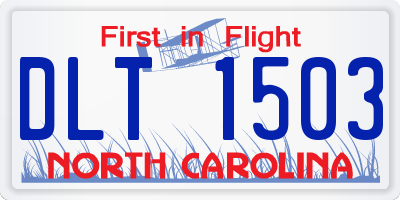 NC license plate DLT1503