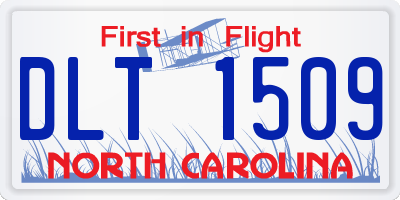 NC license plate DLT1509