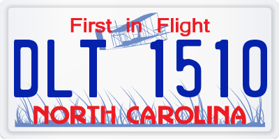 NC license plate DLT1510