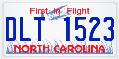 NC license plate DLT1523