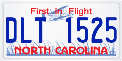 NC license plate DLT1525