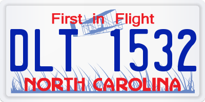 NC license plate DLT1532