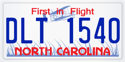 NC license plate DLT1540