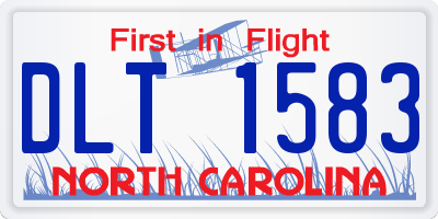 NC license plate DLT1583