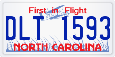 NC license plate DLT1593