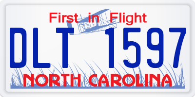 NC license plate DLT1597