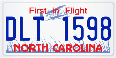 NC license plate DLT1598