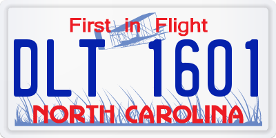 NC license plate DLT1601