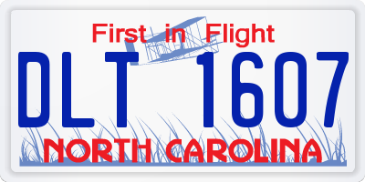 NC license plate DLT1607