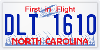 NC license plate DLT1610