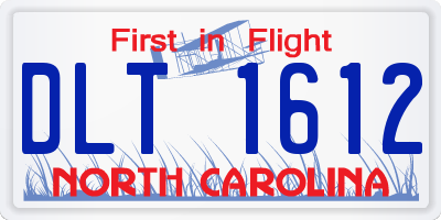 NC license plate DLT1612