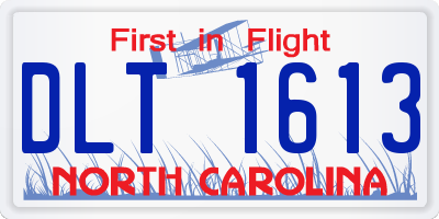 NC license plate DLT1613