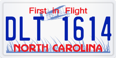 NC license plate DLT1614
