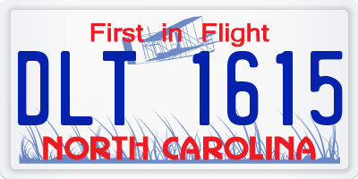 NC license plate DLT1615
