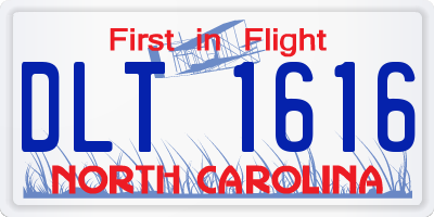 NC license plate DLT1616