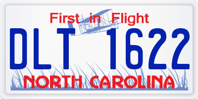 NC license plate DLT1622