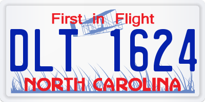 NC license plate DLT1624