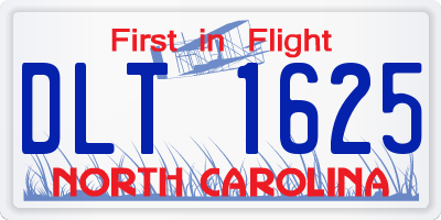 NC license plate DLT1625