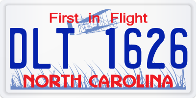 NC license plate DLT1626