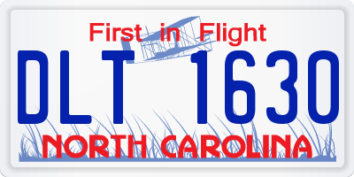 NC license plate DLT1630