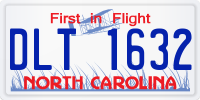 NC license plate DLT1632