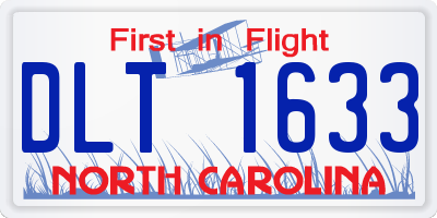 NC license plate DLT1633