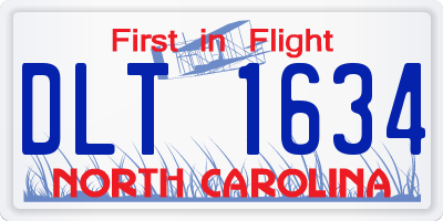 NC license plate DLT1634