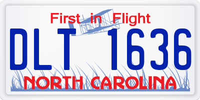 NC license plate DLT1636