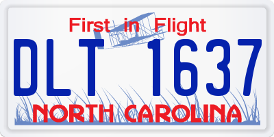 NC license plate DLT1637