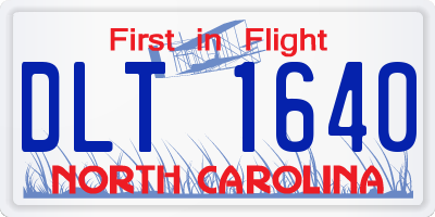 NC license plate DLT1640