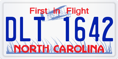 NC license plate DLT1642