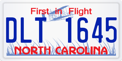 NC license plate DLT1645