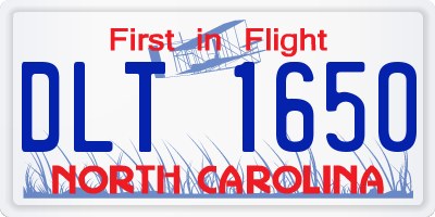 NC license plate DLT1650