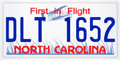 NC license plate DLT1652