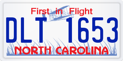 NC license plate DLT1653