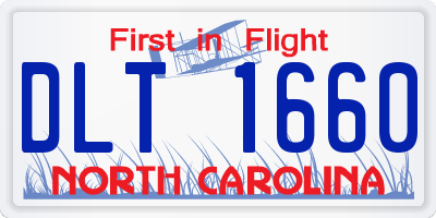NC license plate DLT1660