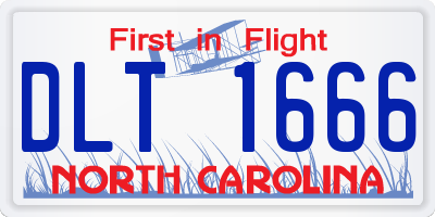 NC license plate DLT1666