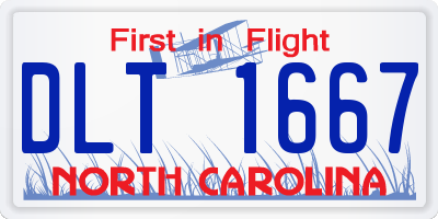NC license plate DLT1667