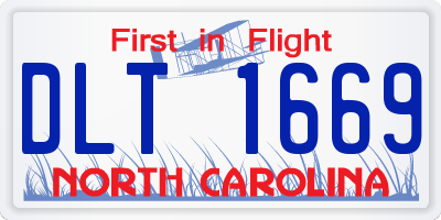 NC license plate DLT1669