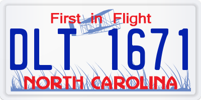 NC license plate DLT1671