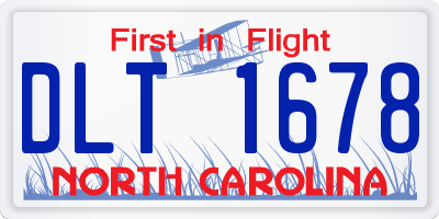 NC license plate DLT1678