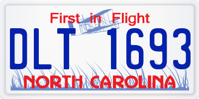 NC license plate DLT1693