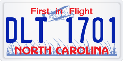 NC license plate DLT1701