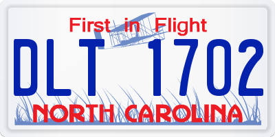 NC license plate DLT1702
