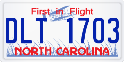 NC license plate DLT1703