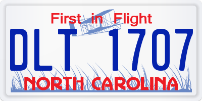 NC license plate DLT1707